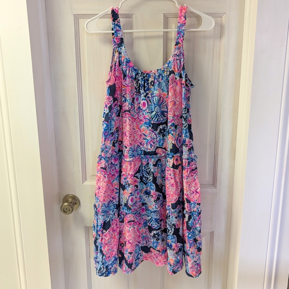 Lilly Pulitzer Loro Swing Dress In High Tide Navy, Turtle Amazement